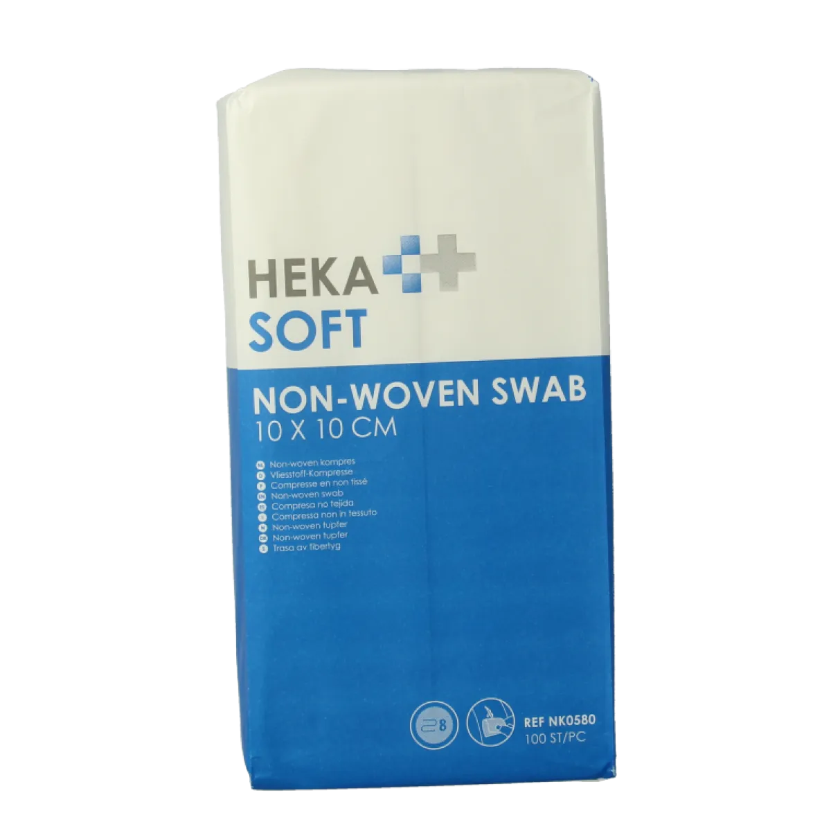 Heka Soft Non-woven kompres 10 x 10cm niet steriel 8 lagen