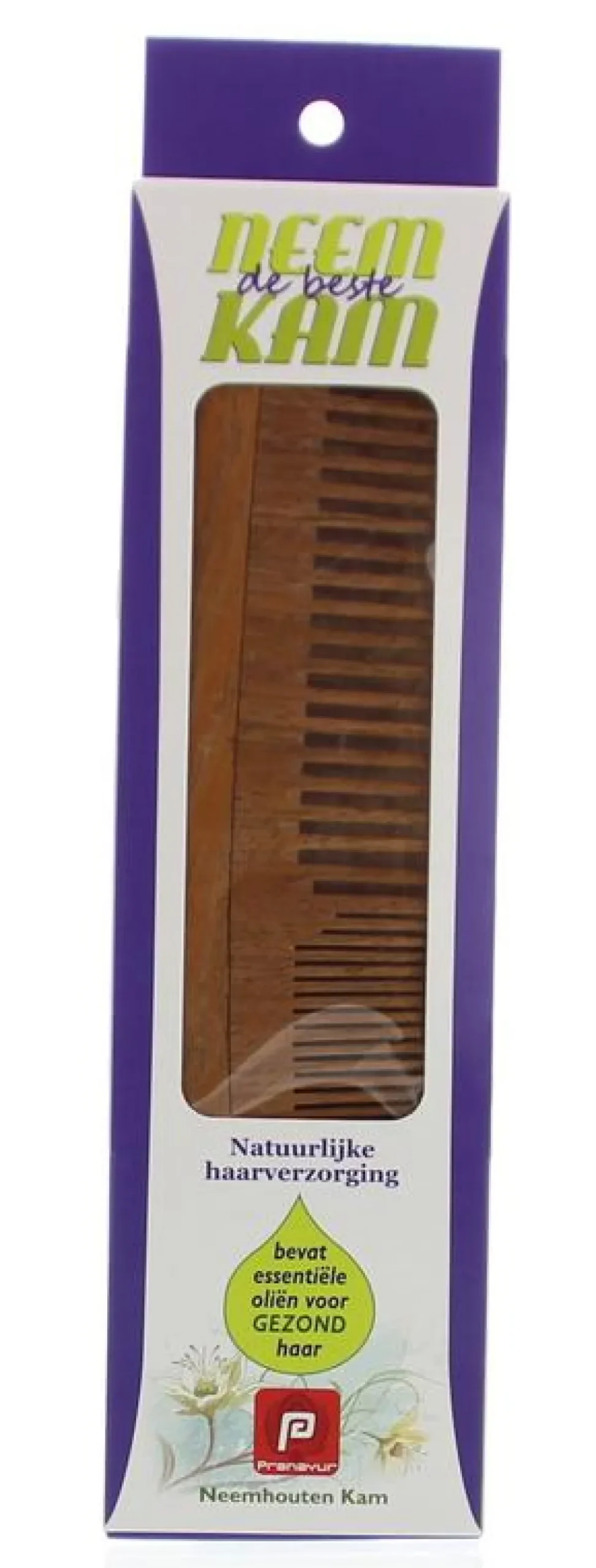 New Holisan Neem houten kam recht combi