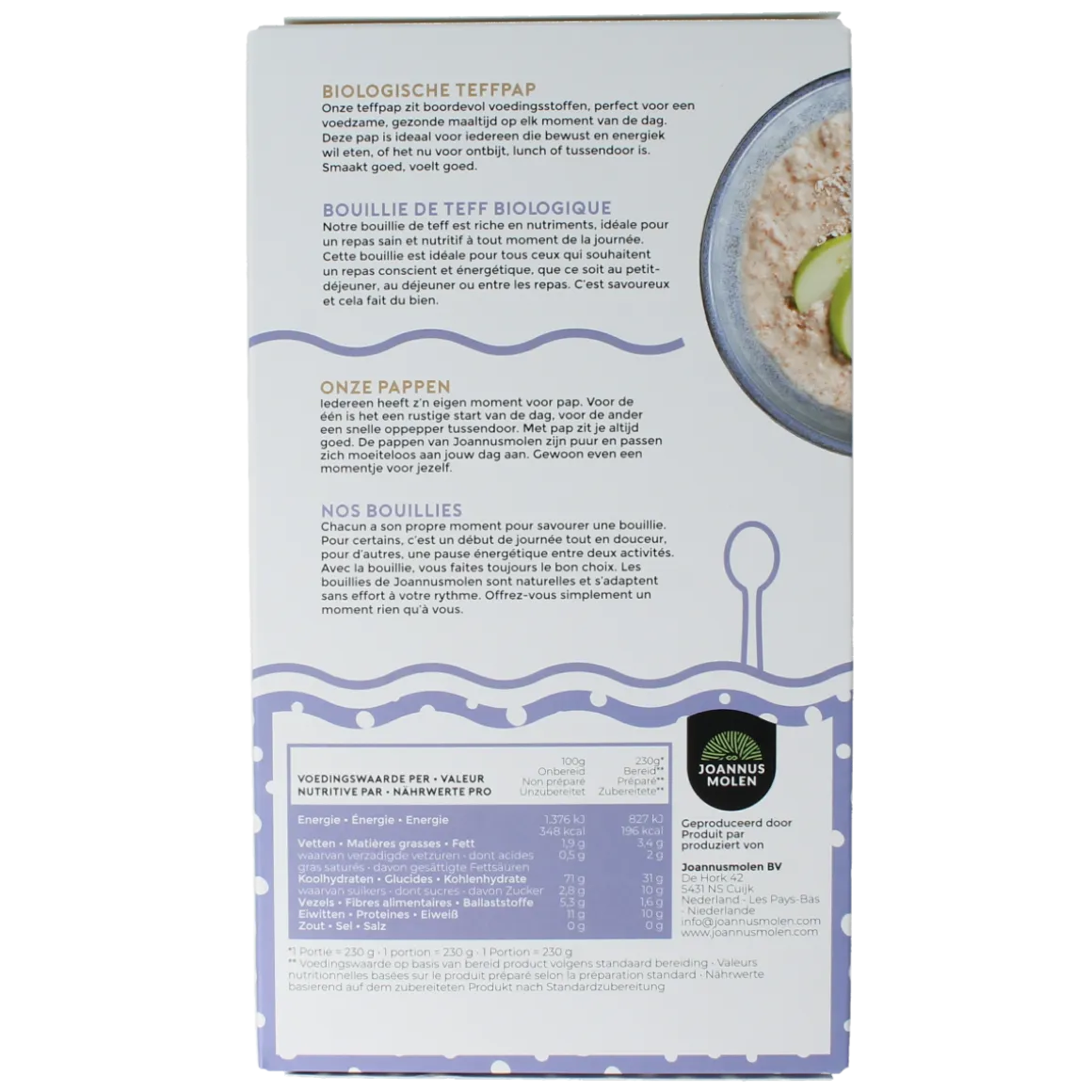 Joannusmolen Teff pap bio