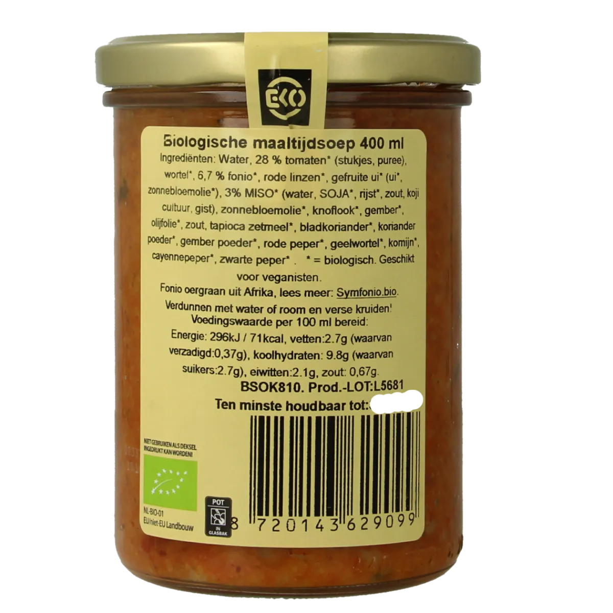 Kleinstesoepfabriek Afrikaanse maaltijdsoep met fonio en miso bio