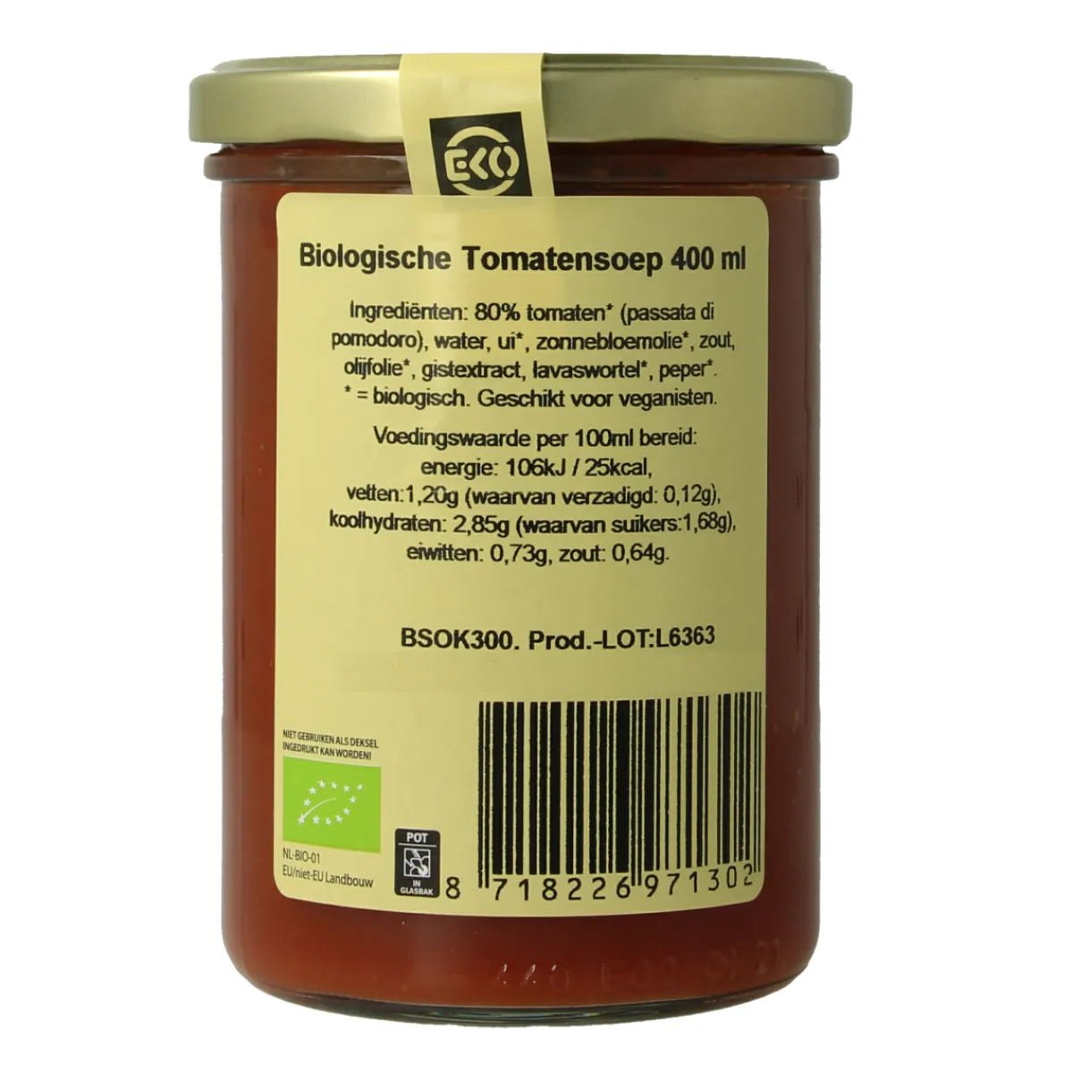 Hot Kleinstesoepfabriek Pure tomatensoep bio