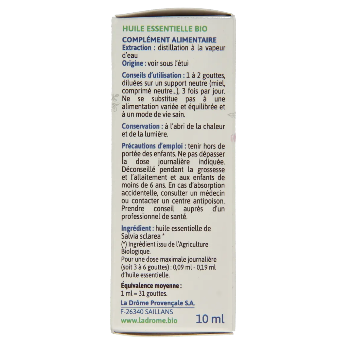 Ladrome Scharlei olie bio