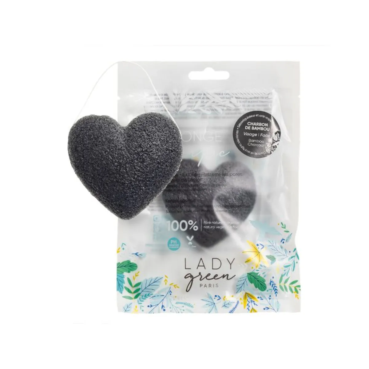 Outlet Lady Green Konjac gezichtsspons charcoal