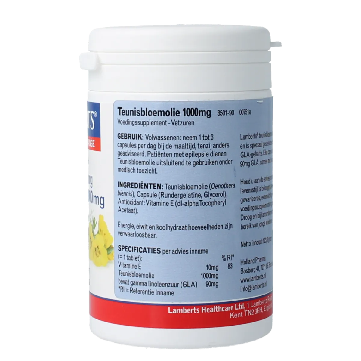 Lamberts Teunisbloemolie 1000mg (pure evening primrose oil)