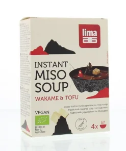 Lima Instant miso soep wakame tofu 4 x 10 gram bio