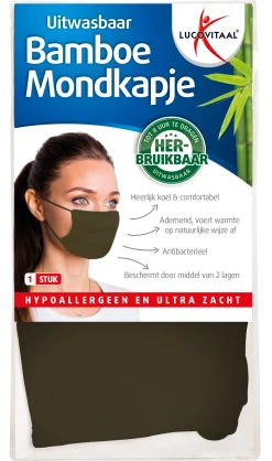 Lucovitaal Bamboe mondkapje groen