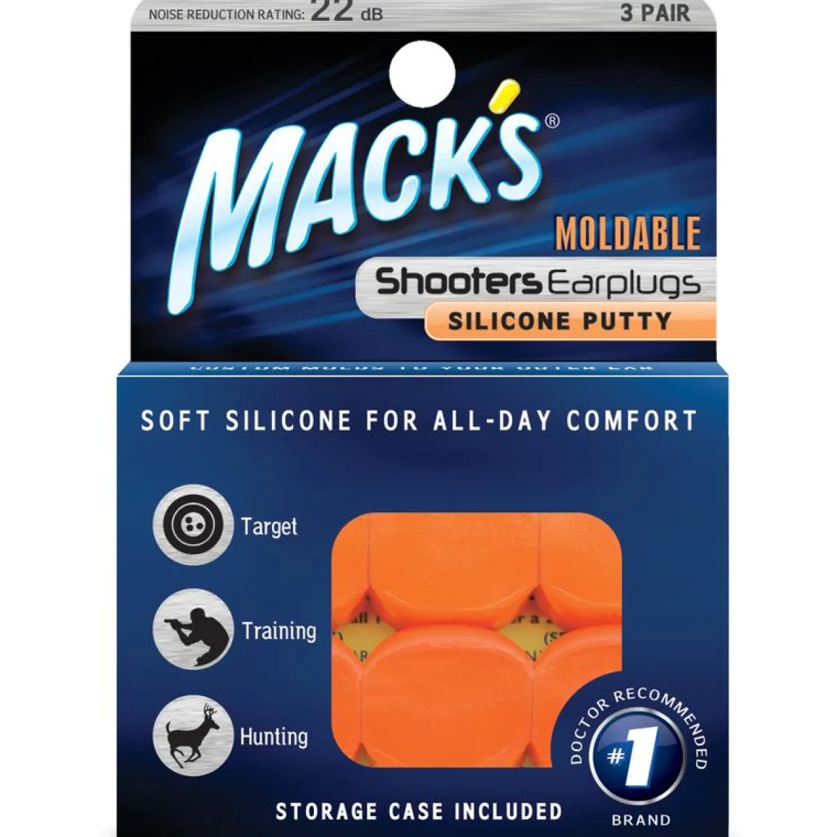 New Macks Shooters moldable earplugs orange
