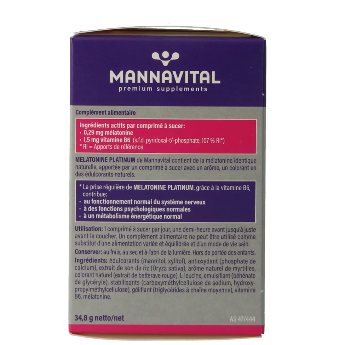 Clearance Mannavital Melatonine platinum