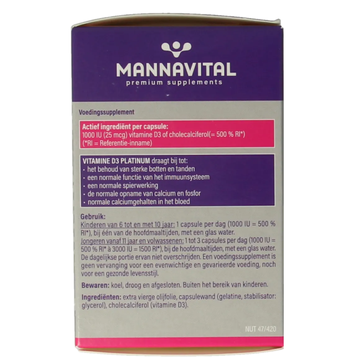 Mannavital Vitamine D3 platinum