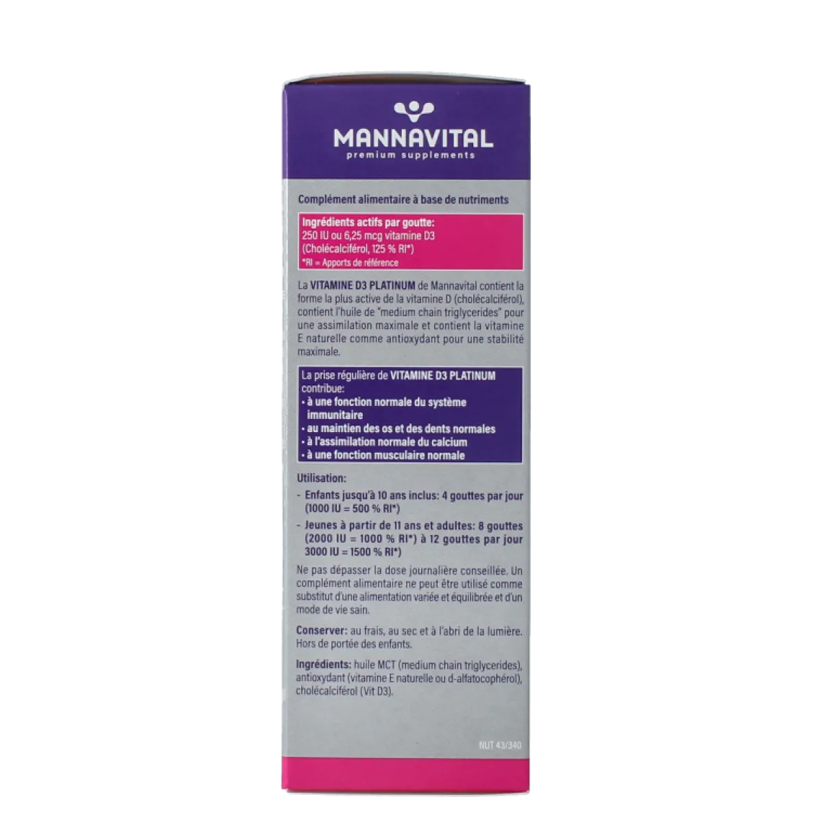 Mannavital Vitamine D3 platinum