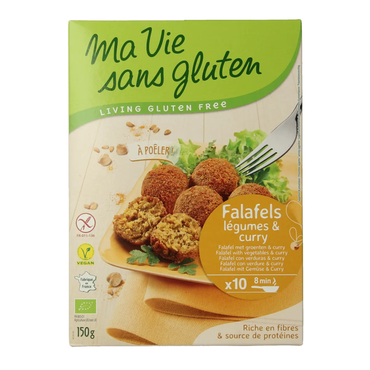 Online Ma Vie Sans Falafel met groente & curry glutenvrij bio