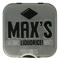 Max mints Liquorice blikje vierkant bio