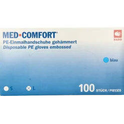 Online Med Comfort Handschoen PE geruwd blauw