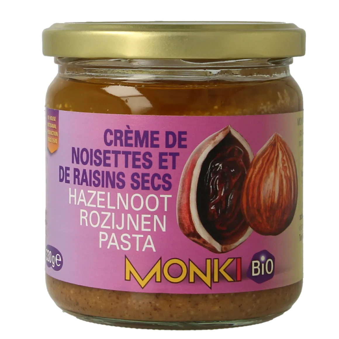 Monki Hazelnoten-rozijnenpasta eko bio