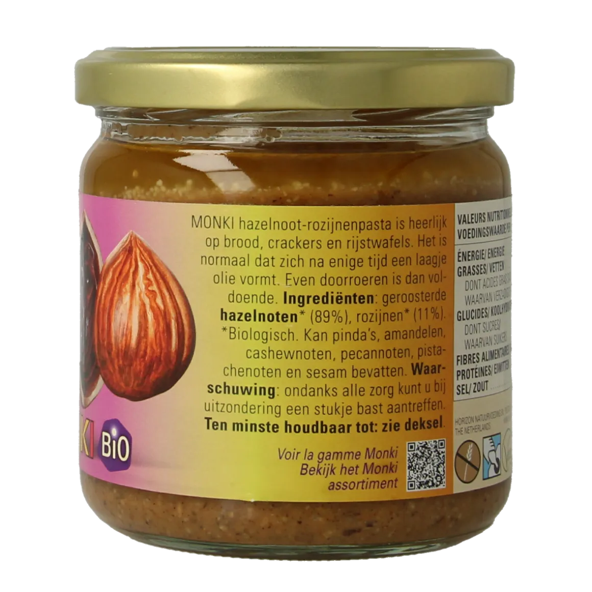Monki Hazelnoten-rozijnenpasta eko bio