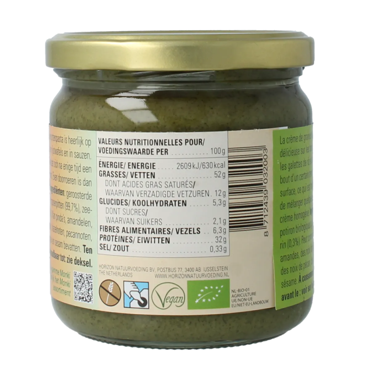 Hot Monki Pompoenpittenpasta bio