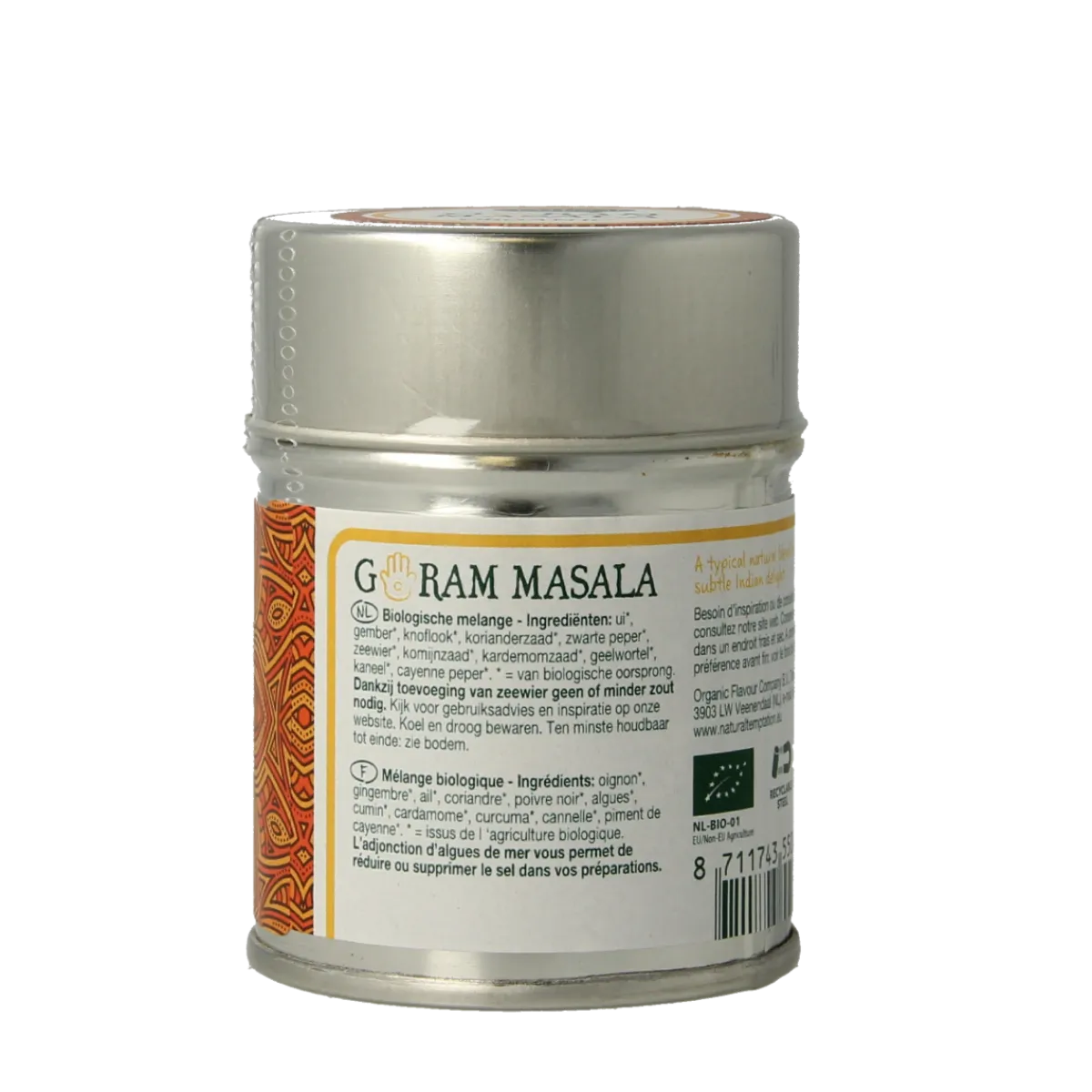 Clearance Natural Temptation Garam masala blikje natural spices bio