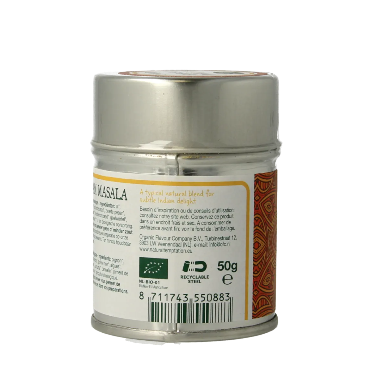 Clearance Natural Temptation Garam masala blikje natural spices bio