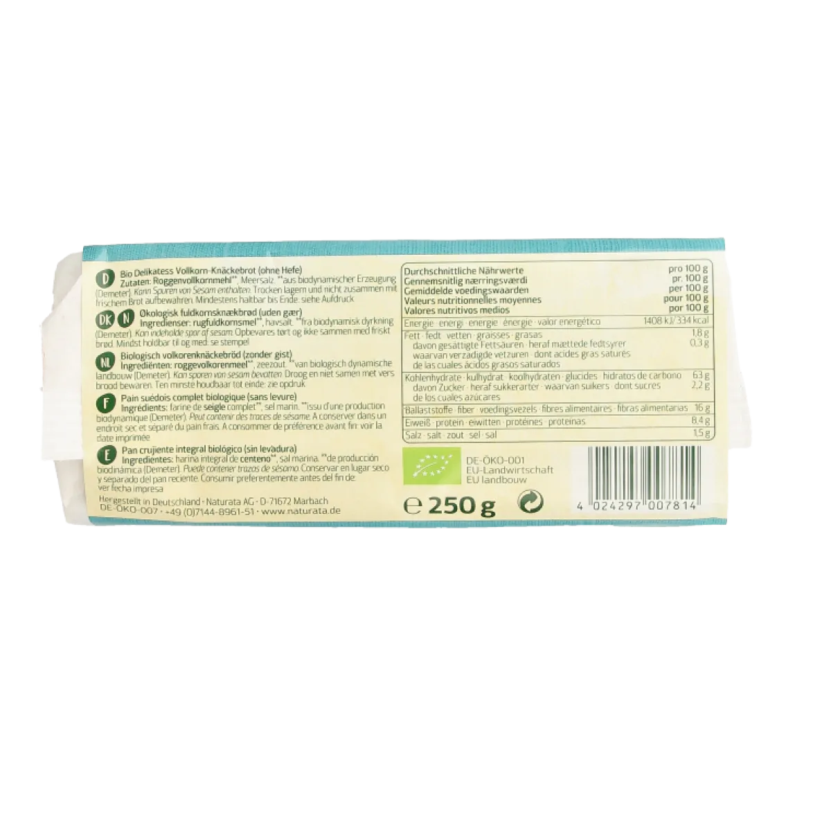 Best Naturata Knackebrod volkoren rogge demeter bio