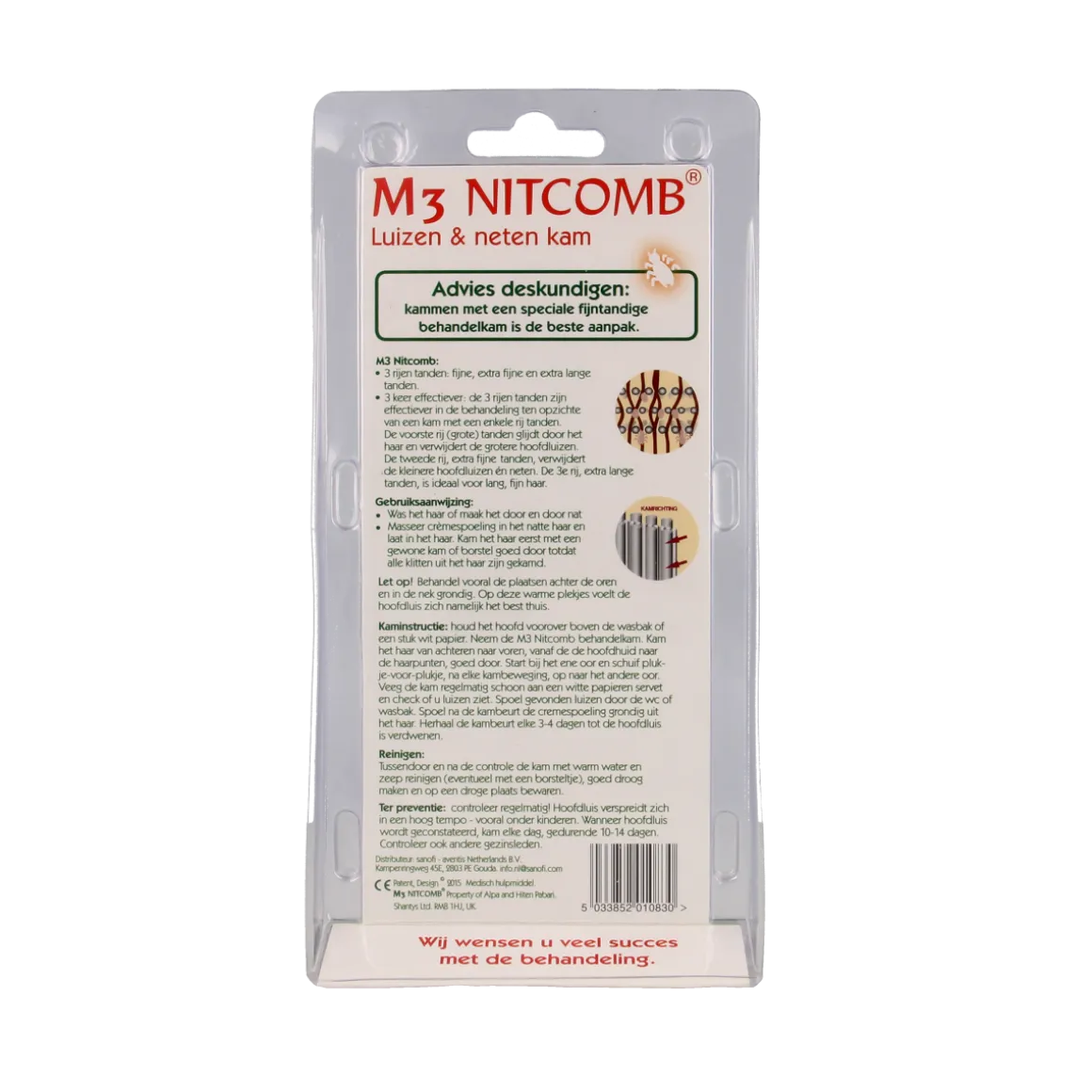 Nitcomb Nitcomb M3 anti luiskam lang en dun haar