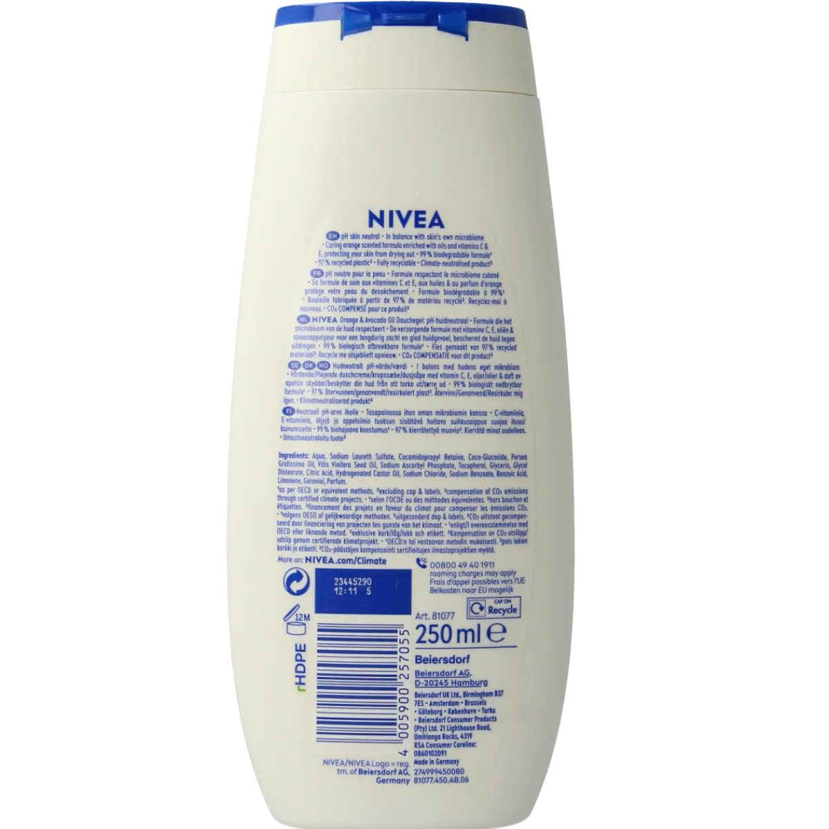 Clearance Nivea Care shower orange & avocado oil