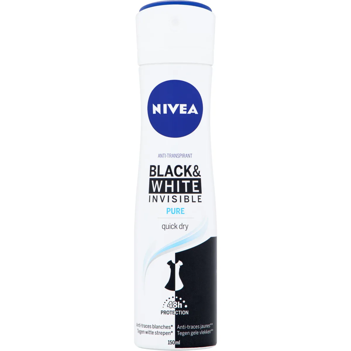 Outlet Nivea Deodorant invisible black & white pure