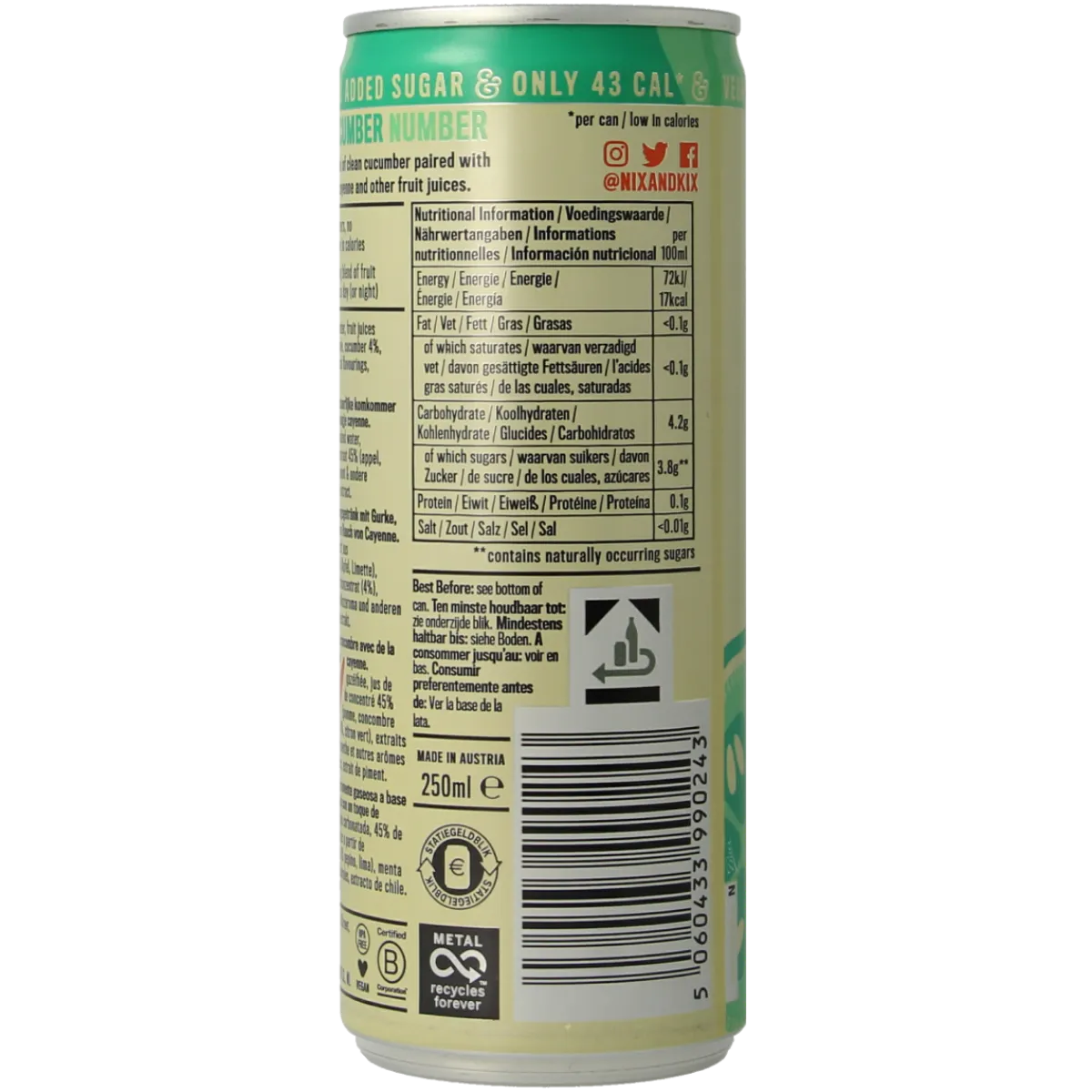 Nix & Kix Cucumber mint blikje