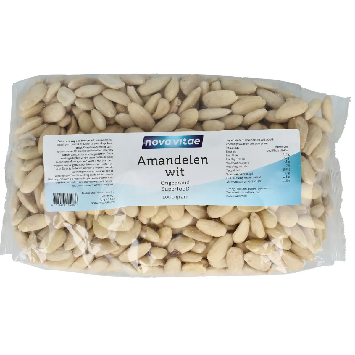 Clearance Nova Vitae Amandelen wit ongebrand raw