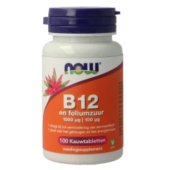 NOW Vitamine B12 1000mcg en Foliumzuur 100mcg