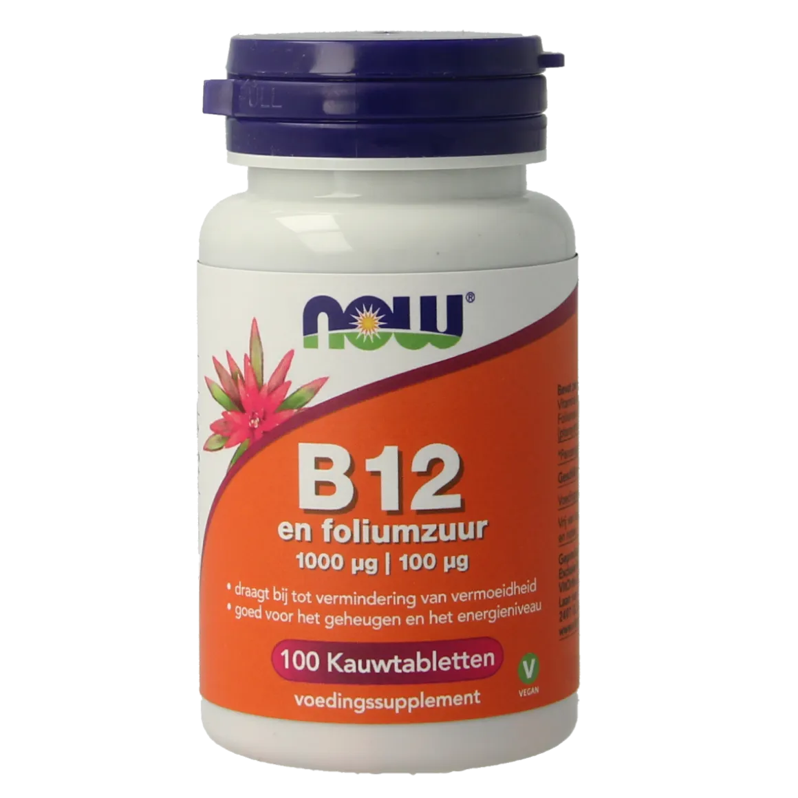 NOW Vitamine B12 1000mcg en Foliumzuur 100mcg