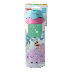 Sale Nuby Beker zacht rietje drukknop roze 540ml 4+ jaar