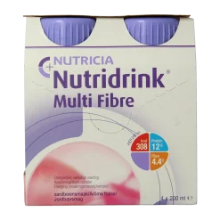 Nutridrink Multi fibre aardbei 200ml