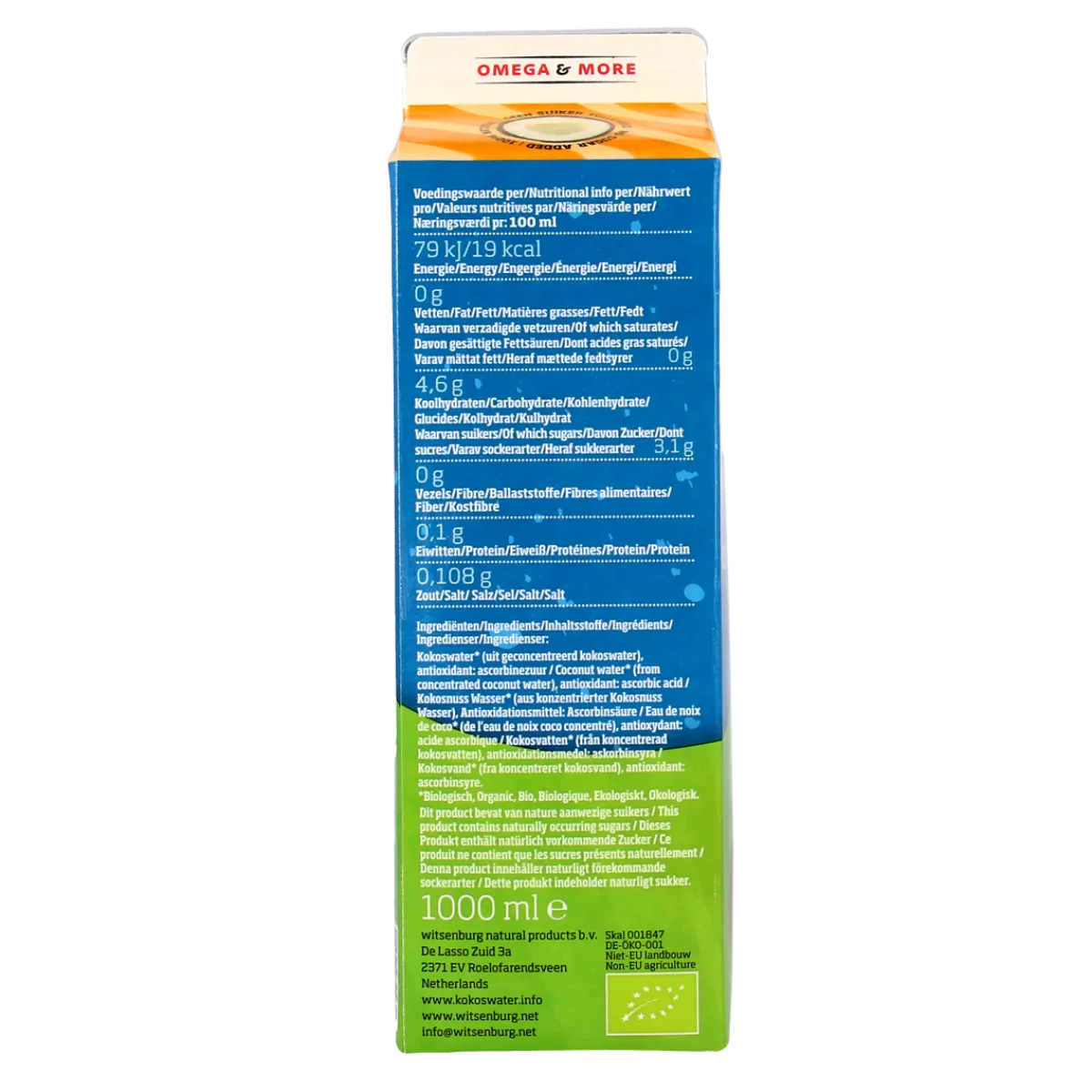 Omega & More Kokoswater bio