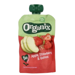 Online Organix Knijpfruit appel, aardbei & quinoa 12 maanden bio