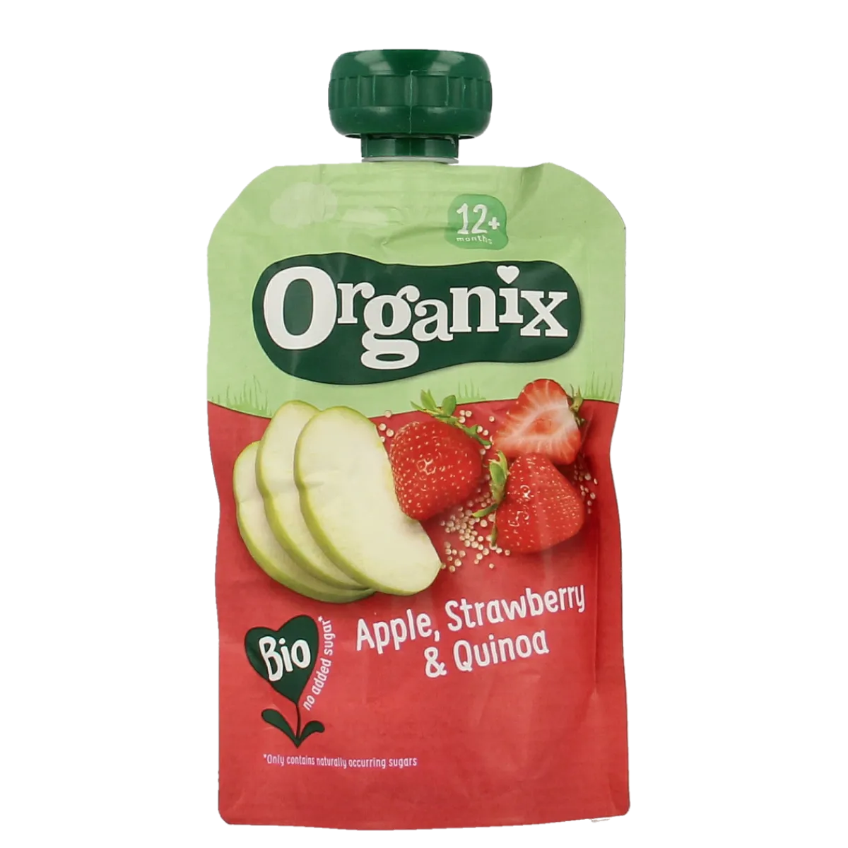 Online Organix Knijpfruit appel, aardbei & quinoa 12 maanden bio