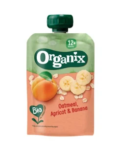 Clearance Organix Knijpfruit havermout, abrikoos, banaan 12M+ bio