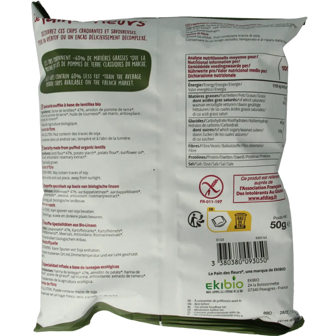 Pain Des Fleurs Chips met linzen bio
