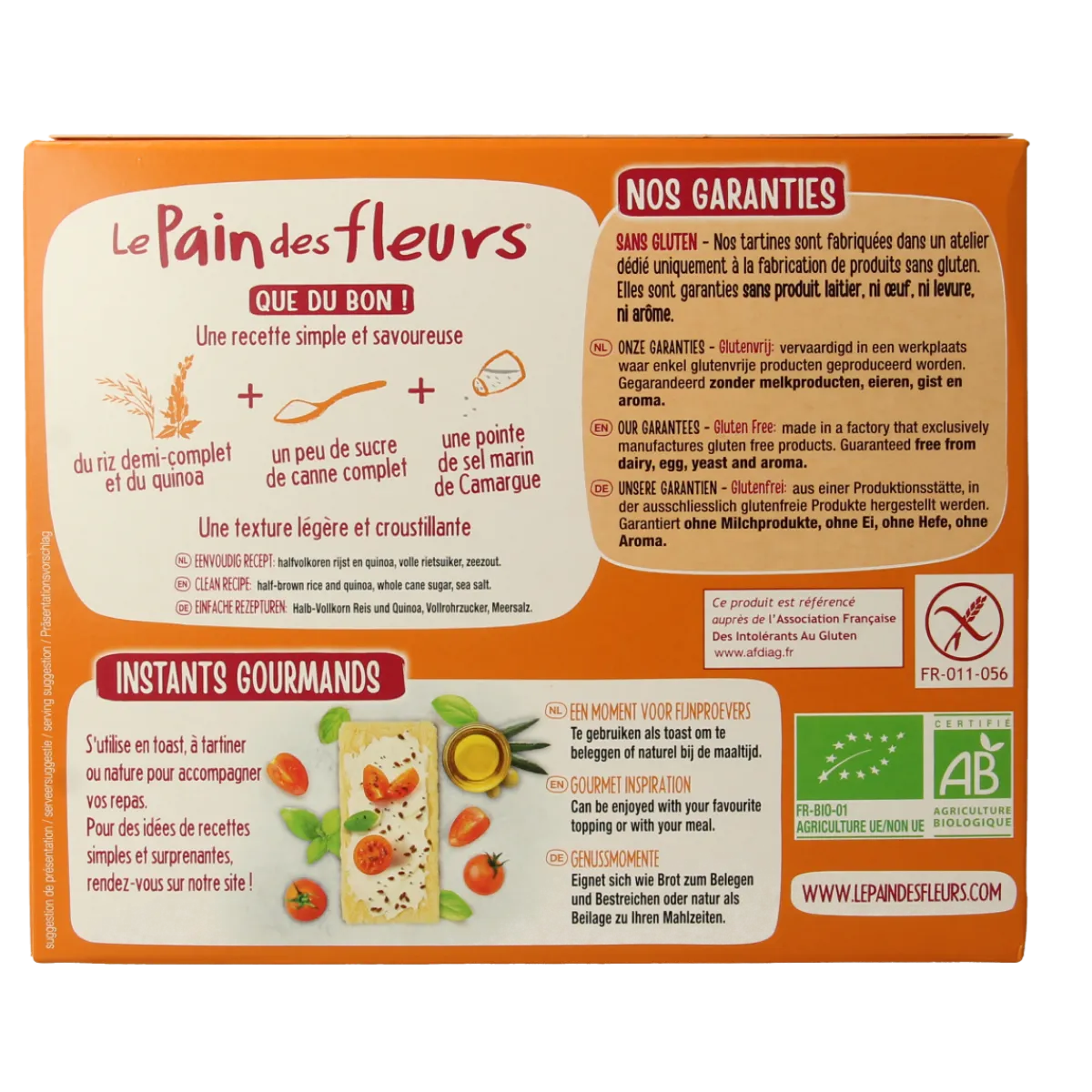Online Pain Des Fleurs Krokante crackers quinoa glutenvrij bio