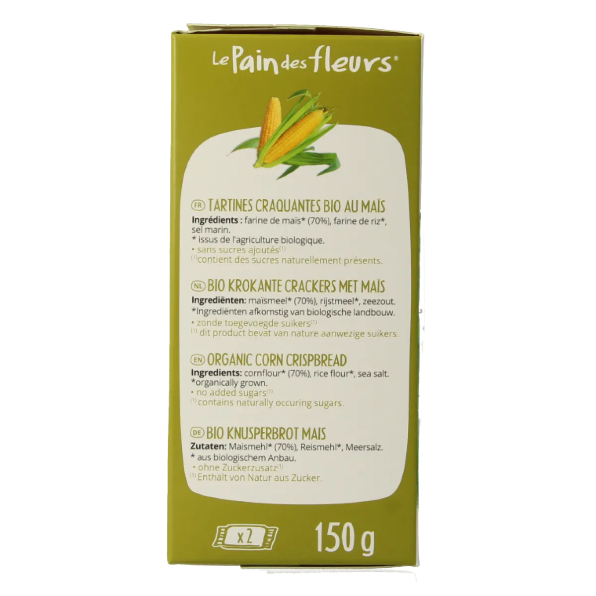 Outlet Pain Des Fleurs Krokante crackers mais glutenvrij bio