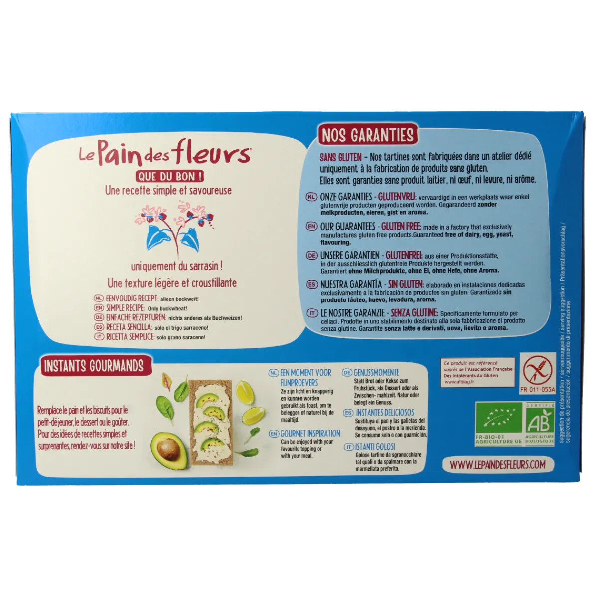 Outlet Pain Des Fleurs Krokante crackers boekweit zoutloos glutenvrij bio