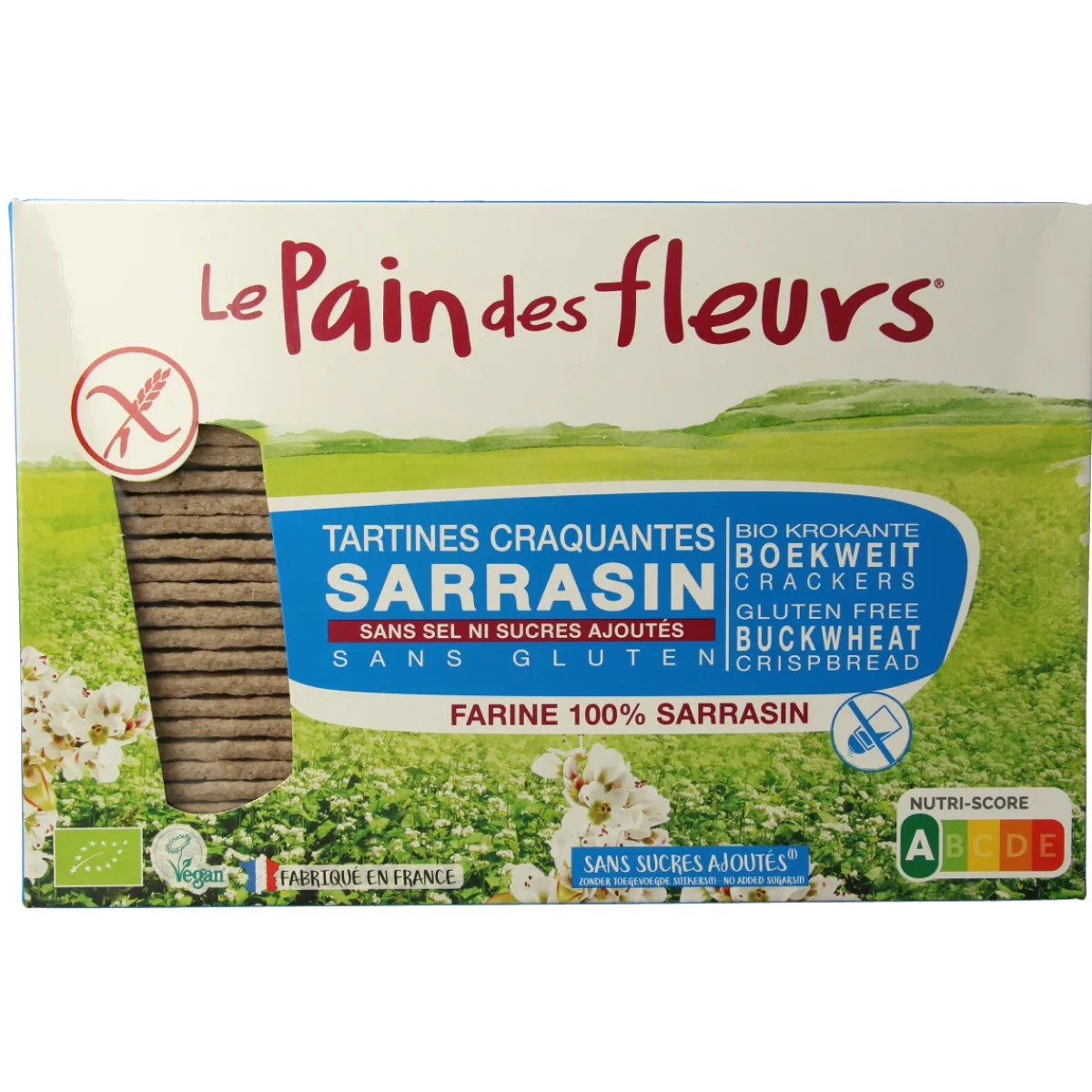 Outlet Pain Des Fleurs Krokante crackers boekweit zoutloos glutenvrij bio
