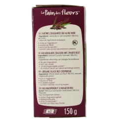 Pain Des Fleurs Krokante crackers zwarte rijst glutenvrij bio
