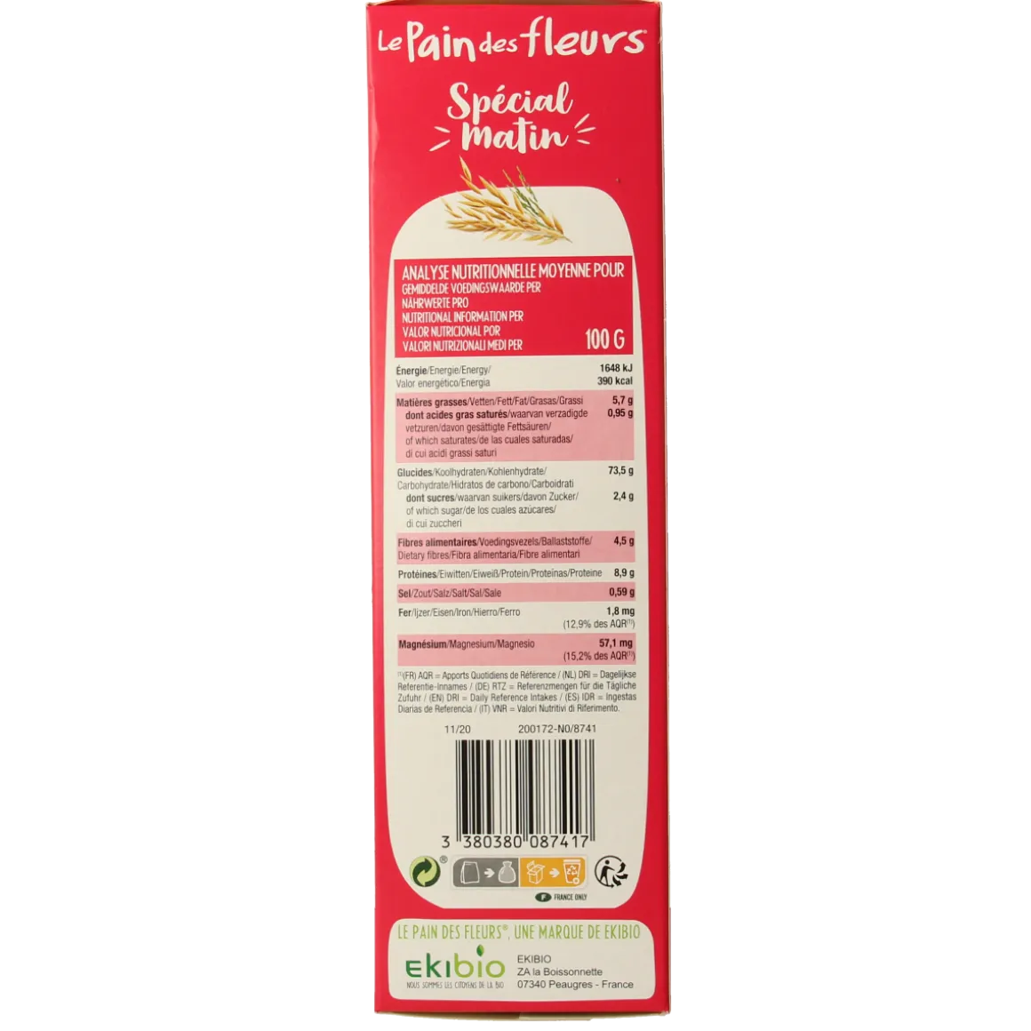 Pain Des Fleurs Special matin meergranen ontbijtcrackers bio