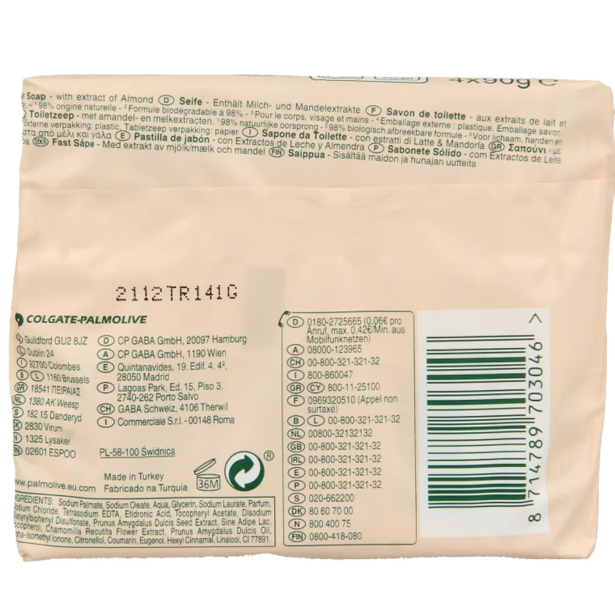 Clearance Palmolive Zeep sensitive almond 90 gram