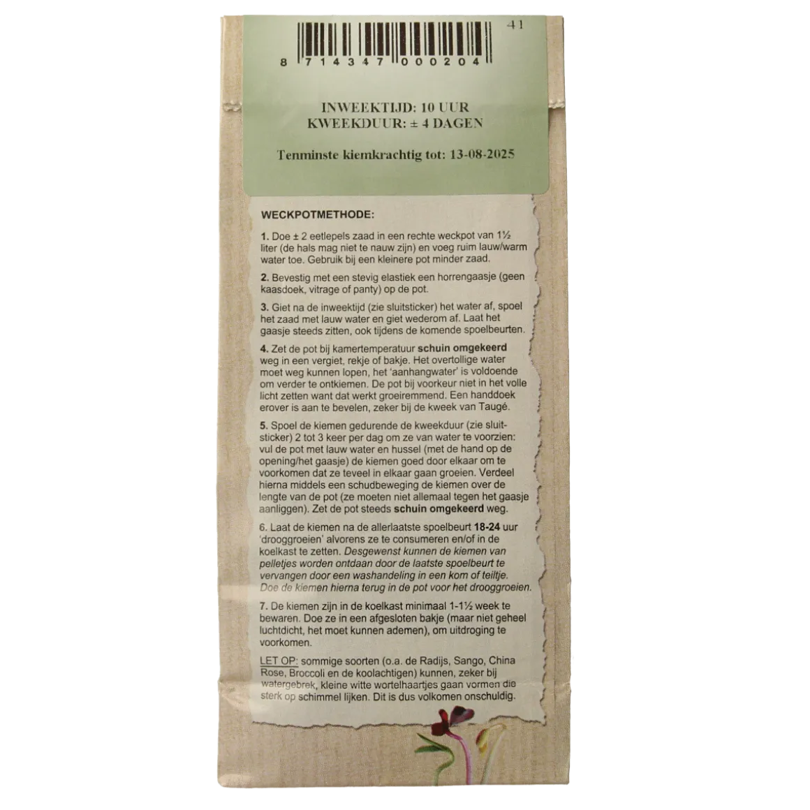 Peuleschil Groene linzen bio