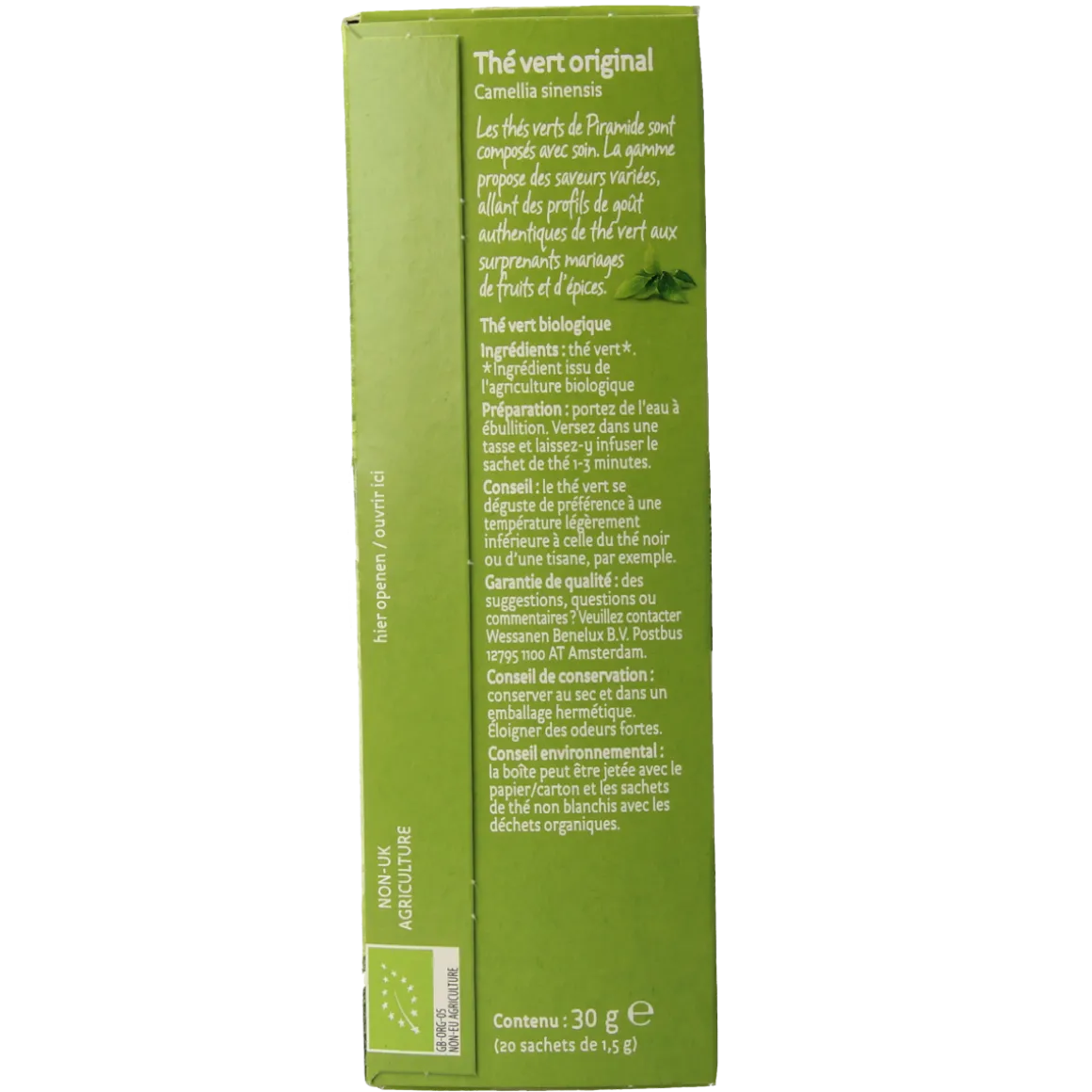 Piramide Groene thee eko original bio