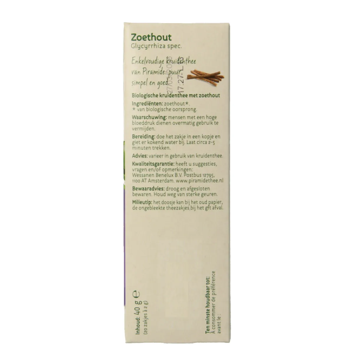 Outlet Piramide Zoethout thee eko bio