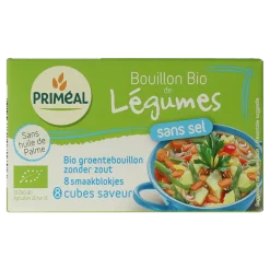 Primeal Groentebouillon blokjes zonder zout 9 gram bio