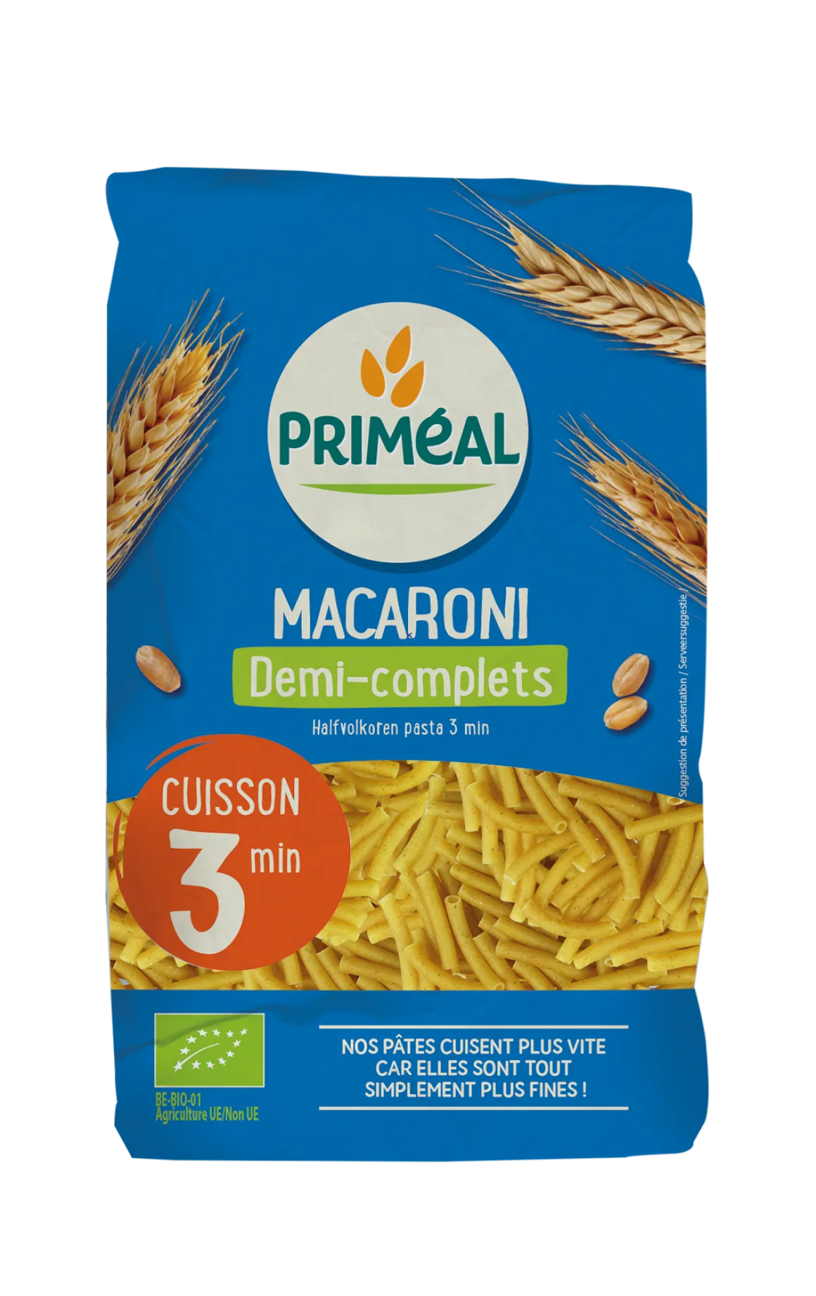 Primeal Macaroni halfvolkoren snelkook 3 minuten bio