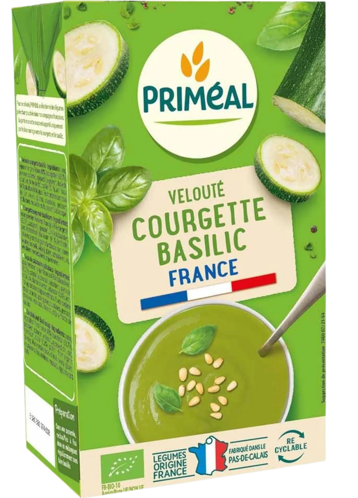 Primeal Veloute gebonden soep courgette basilicum bio